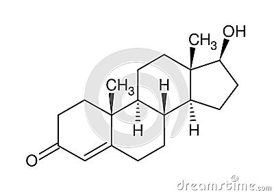 Structural formula of testosterone Stock Photo