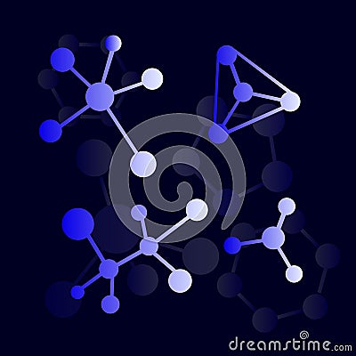 Structural formulas of molecules Vector Illustration