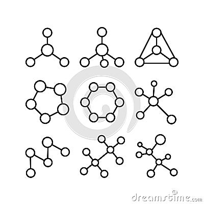 Structural formulas of molecules Vector Illustration