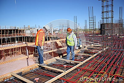 Structural Inspectors on a Commercial Jobsite Stock Photo