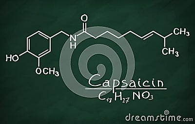 Structural model of Capsaicin Stock Photo