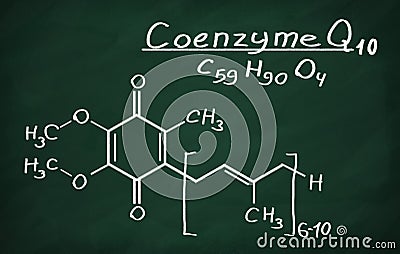 Structural model of Coenzyme Q10 Stock Photo