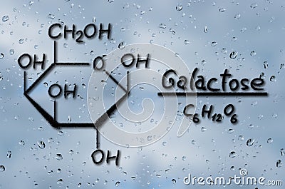 Structural model of Galactose Stock Photo