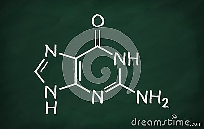 Structural model of Guanine Stock Photo