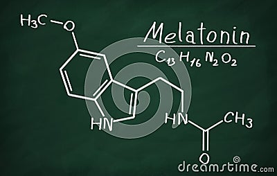 Structural model of Melatonin Stock Photo