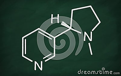 Structural model of Nicotine Stock Photo