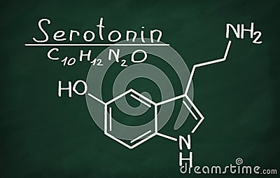 Structural model of Serotonin Stock Photo