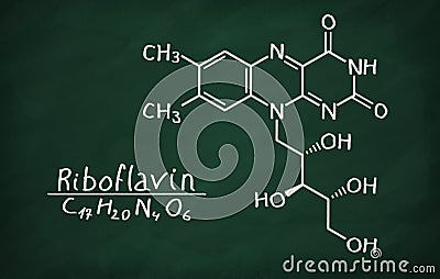 Structural model of Vitamin B2 Riboflavin Stock Photo