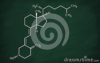 Structural model of Vitamin D3 molecule Stock Photo