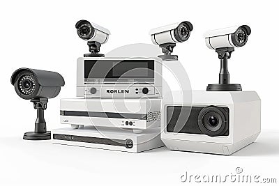 Structural networking supports reliable connections in surveillance systems for motion detection, safeguarding data, and effective Cartoon Illustration