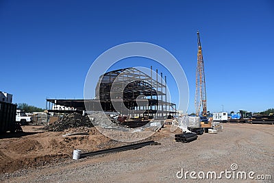 Structural Steel Construction For New Building. Editorial Stock Photo