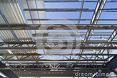 Structural steel roof Stock Photo