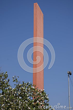 Structure, Building, Faro de Comercio, in the city of Monterrey, Nuevo Leon, Mexico Editorial Stock Photo