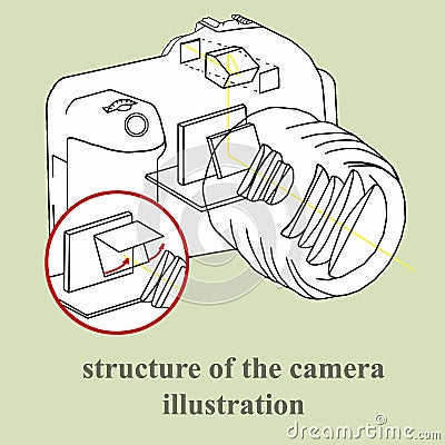 Structure of the camera illustration Vector Illustration