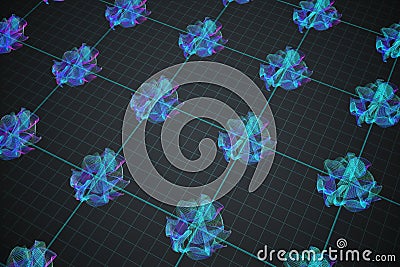 Structure of extra dimensions in String theory in physics. 3D rendered illustration. Cartoon Illustration