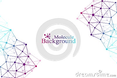 Structure molecule atom dna and communication background. Concept of neurons. Scince illustration of a DNA molecule and Vector Illustration