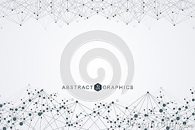 Structure molecule and communication. Dna, atom, neurons. Scientific concept for your design. Connected lines with dots Vector Illustration