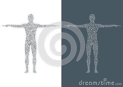 Structure molecule of man. Abstract model human body DNA . Vector Illustration