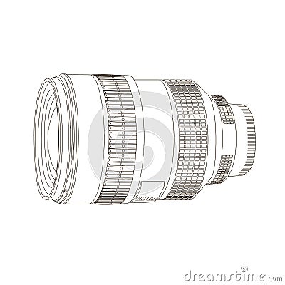 The structure realistic photocamera lens for schools. Stock Photo