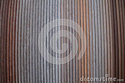 Structure: rusty steel wire on a cable drum Stock Photo