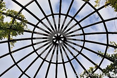 Structure of a steel dome Stock Photo
