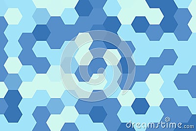 Blue mint hexagonal pixelated geometric pattern with structured digital texture. Abstract design concept Stock Photo