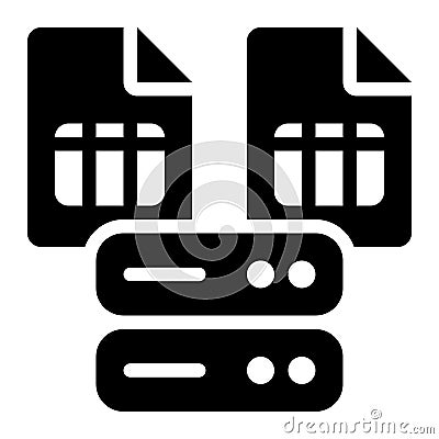 Structured Data, Database, Data Storage Glyph Solid Icon Stock Photo