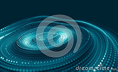 Structured database. Abstract digital wave particle. Digital music background. Sound vibrations. Futuristic dotted wave. Big data Cartoon Illustration