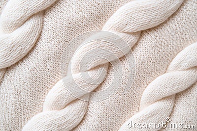 Structured geometric knitted texture in beige displays sharp directional lighting, highlighting its depth and creating a Stock Photo