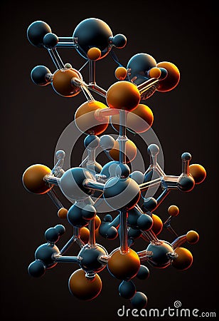 Structured molecule formation. AI Generated Stock Photo