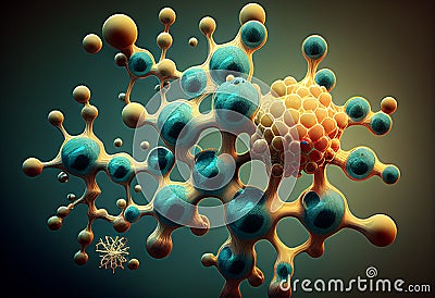 Structured molecule formation. AI Generated Stock Photo