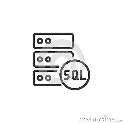 Structured Query Language line icon Vector Illustration