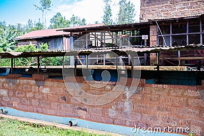 Structures Exterior For Coffee Farm Beans Sorting In Kenya East Africa Stock Photo