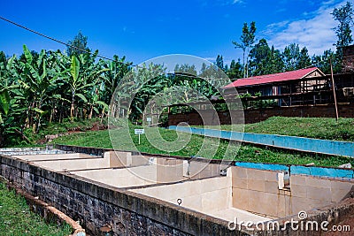 Structures Exterior For Coffee Farm Beans Sorting In Kenya East Africa Stock Photo