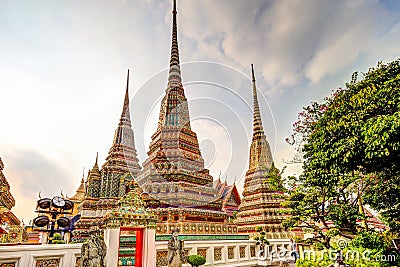 Surrounding structures at the Wat Pho Temple Complex in Bangkok Editorial Stock Photo