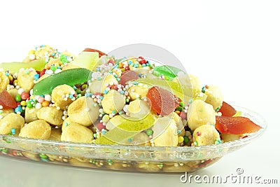 Struffoli: christmas candy Stock Photo