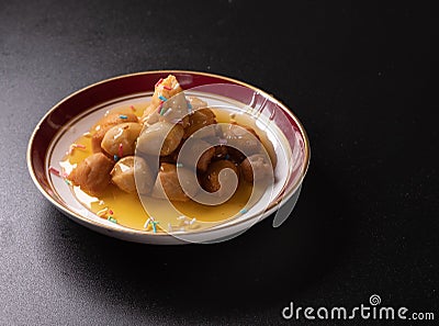 Struffoli . Honey Glazed, Fried Stock Photo
