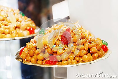 Struffoli, typical Neapolitan pastry Stock Photo