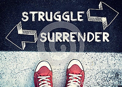 Struggle and surrender Stock Photo