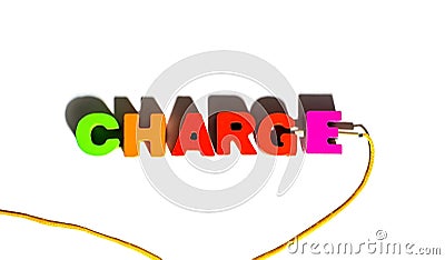 Close up word text Charge by wooden colorful letters Stock Photo