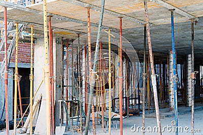Struts in building structure under construction Stock Photo