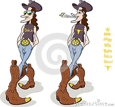 Strutting cowboy Vector Illustration