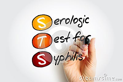 STS - Serologic Test for Syphilis acronym, medical concept background Stock Photo