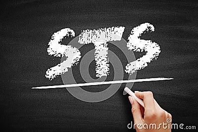STS - Serologic Test for Syphilis acronym, medical concept on blackboard Stock Photo