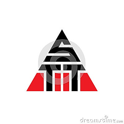 STT triangle letter logo design with triangle shape. STT triangle logo design monogram. STT triangle vector logo template with red Vector Illustration