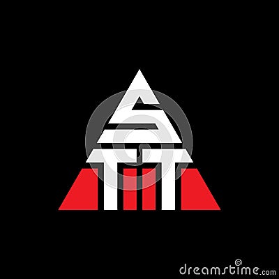STT triangle letter logo design with triangle shape. STT triangle logo design monogram. STT triangle vector logo template with red Vector Illustration