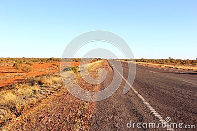 Stuart Highway in the desert countryside, Australia Stock Photo