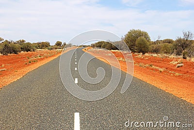 Stuart Highway in the Red Centre of Australia Stock Photo