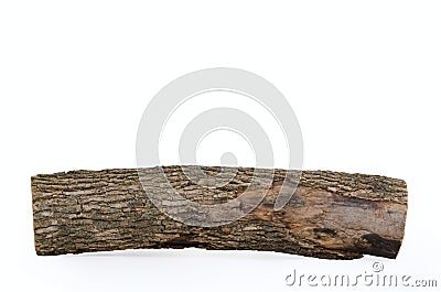 Stub log with wooden texture isolated Stock Photo