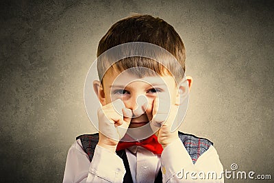 Stubborn,sad,upset little boy Stock Photo